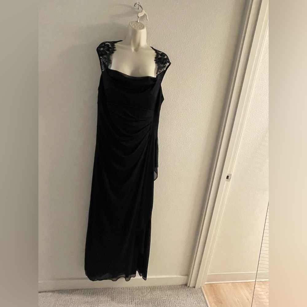 Formal floor length black dress by scarlet 14